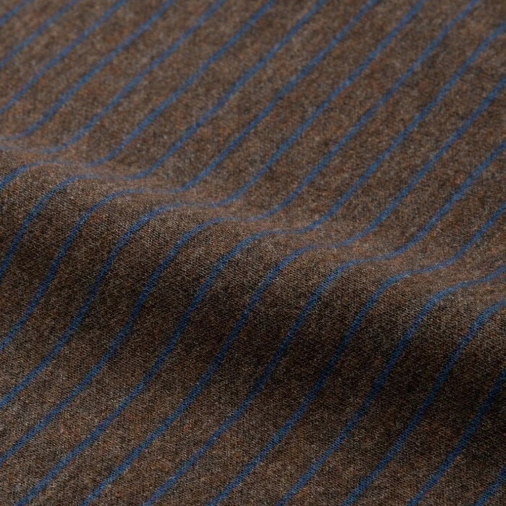 Johnnie-O Skiles Striped Quarter Zip Pullover Bison Size XL Brown Blue Stripes - Picture 8 of 11